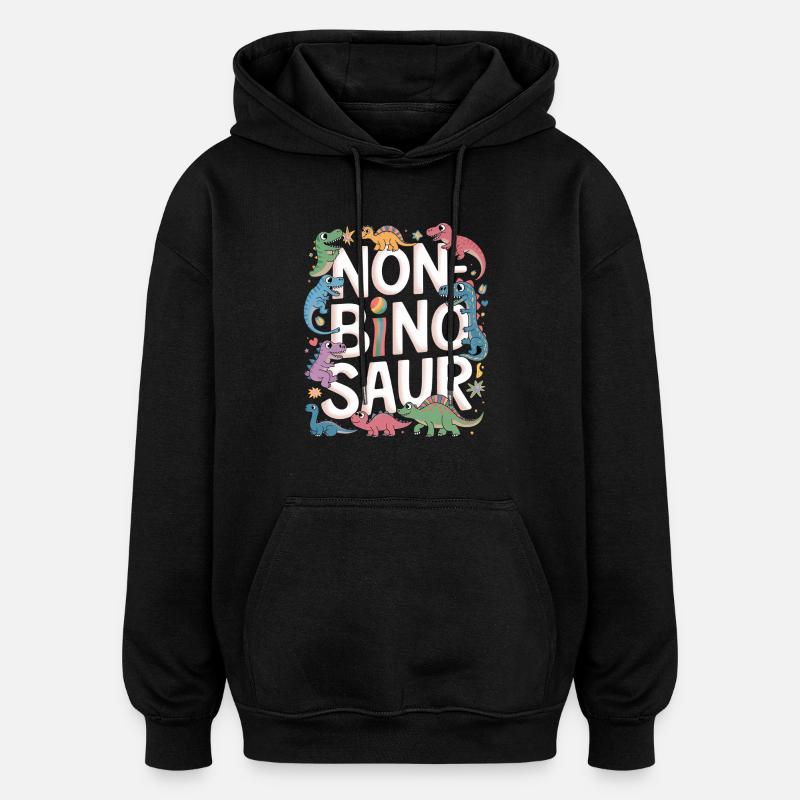 Non-Bino Saur 11 - Oversized Unisex Hoodie - Schwarz