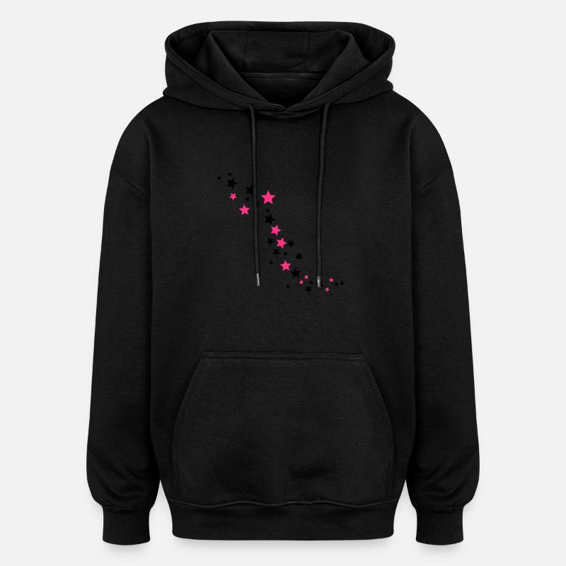 Etoiles - Sweat à capuche oversize unisexe - noir