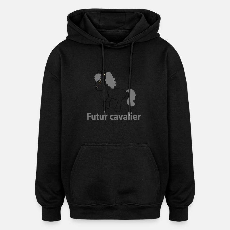 bb cavalier - Sweat à capuche oversize unisexe - noir