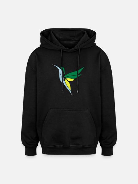Kolibri hummingbird 3-farbig - Oversized Unisex Hoodie - Schwarz