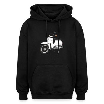 Simson Schwalbe - Oversized Unisex Hoodie - Schwarz - Vorne - Noah (186cm)