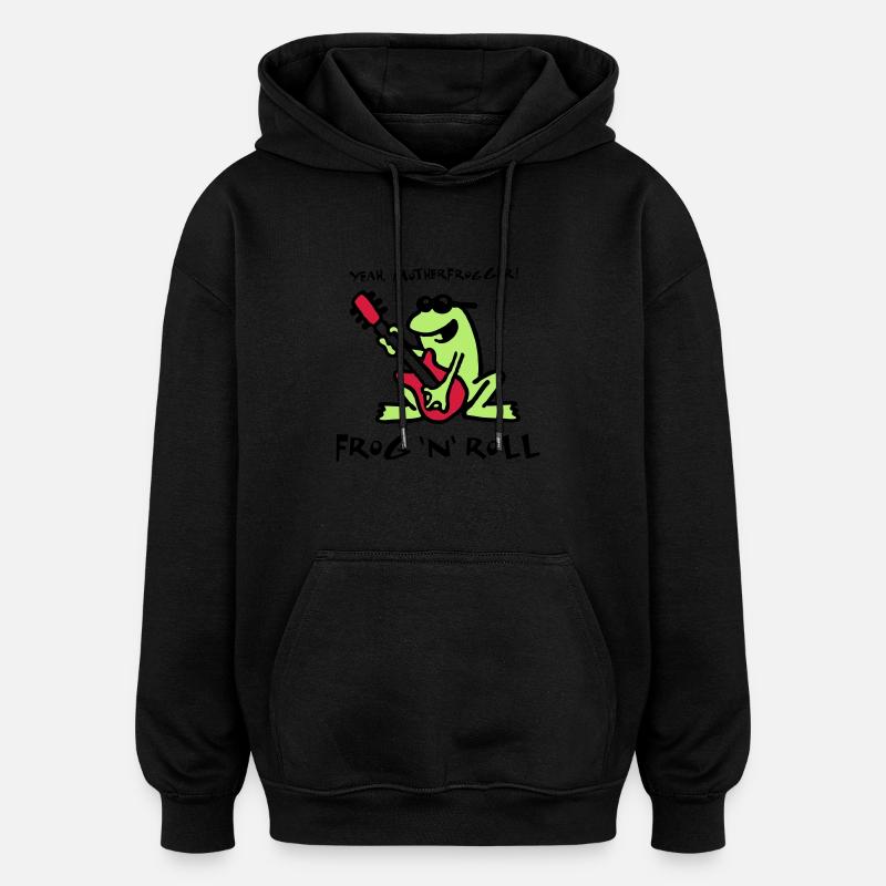 frog_n_roll_072011_d_3c - Oversized Unisex Hoodie - black