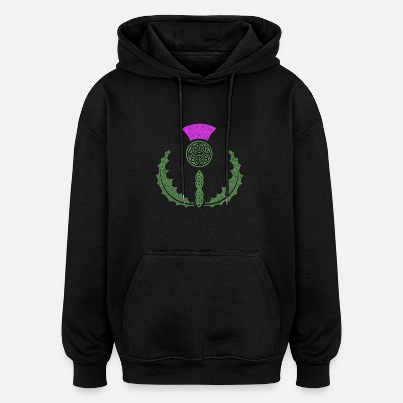 Celtic Knotwork Thistle - Oversized Unisex Hoodie - black