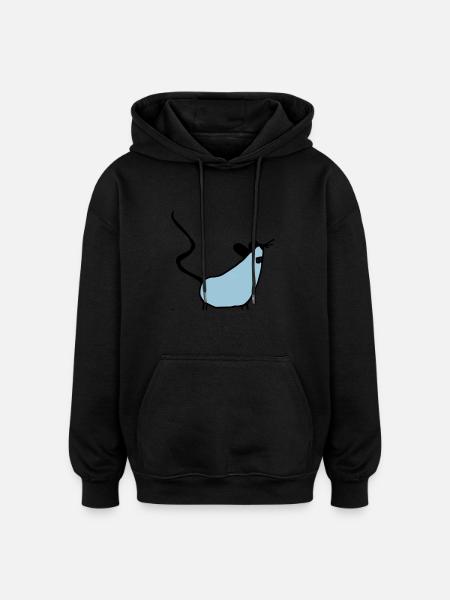 maus - Oversized Unisex Hoodie - Schwarz