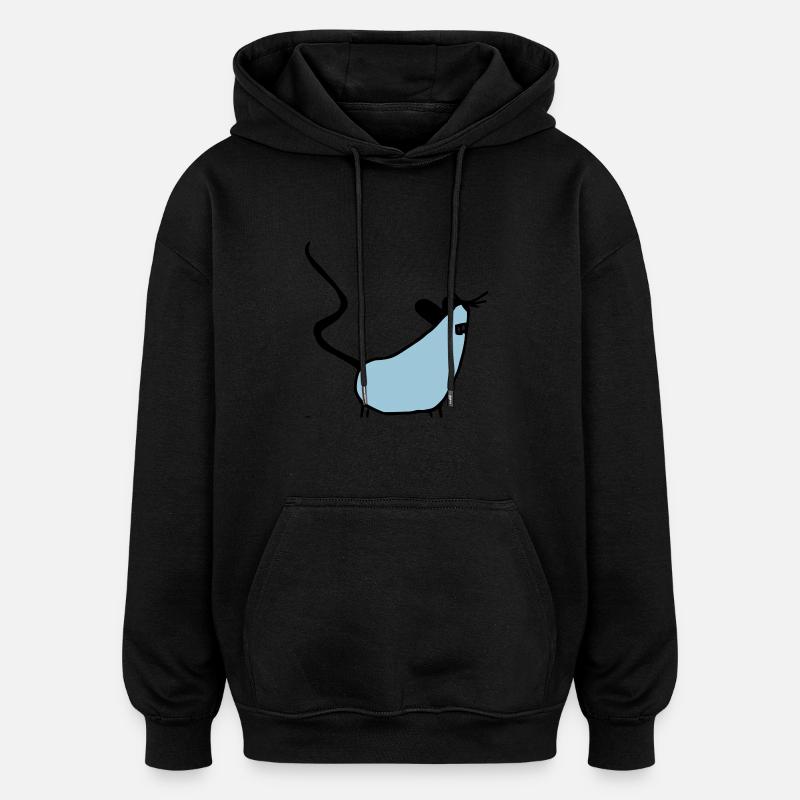 maus - Oversized Unisex Hoodie - Schwarz