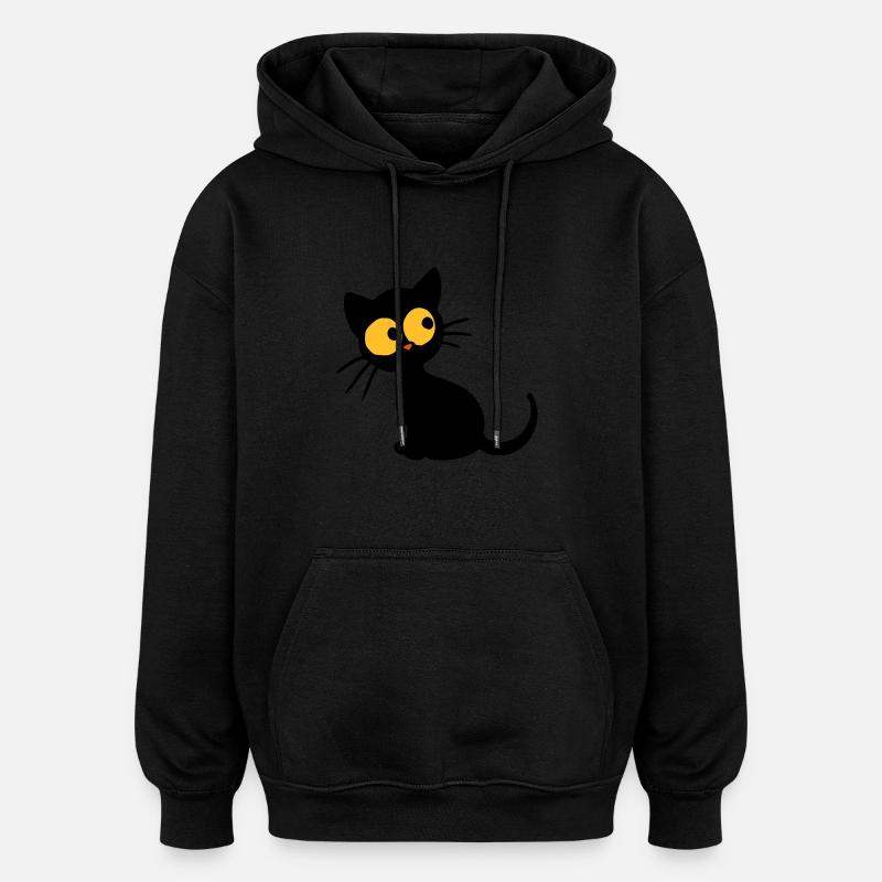 Black Kitten - Oversized Unisex Hoodie - black