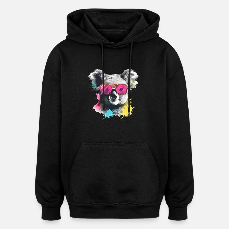Foo le koala - Sweat à capuche oversize unisexe - noir