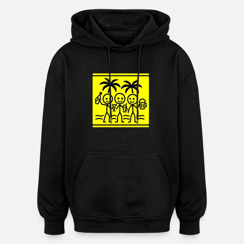 Équipe de vacances Beach Party - Sweat à capuche oversize unisexe - noir
