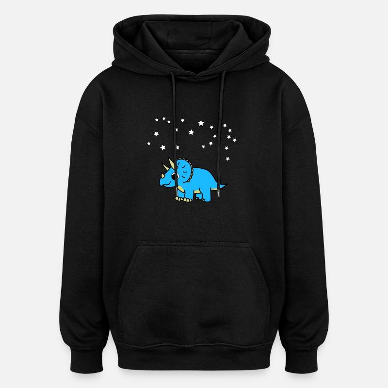 Ciel étoilé Dino - Sweat à capuche oversize unisexe - noir