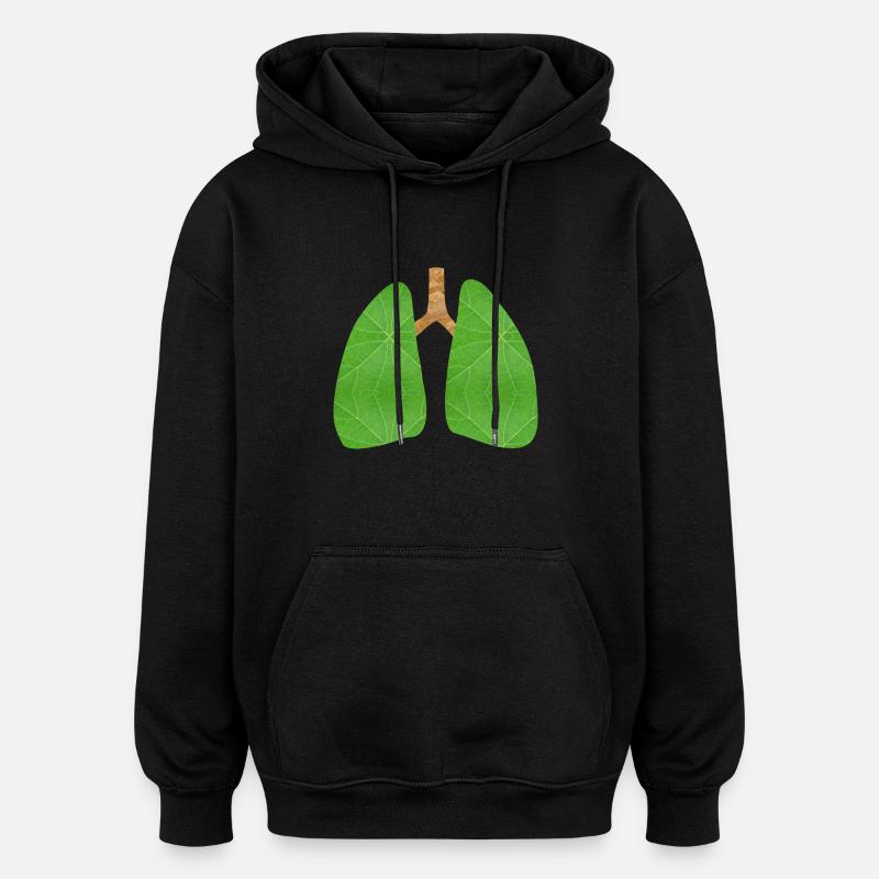 Green lung - Sweat à capuche oversize unisexe - noir