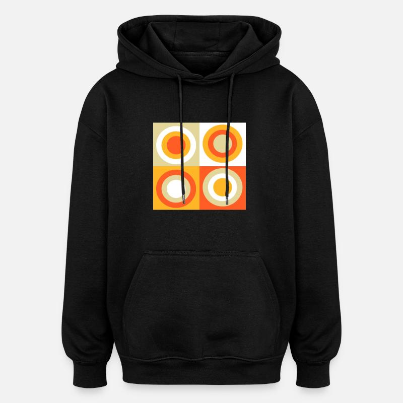70s Pattern Retro Gift - Oversized Unisex Hoodie - black
