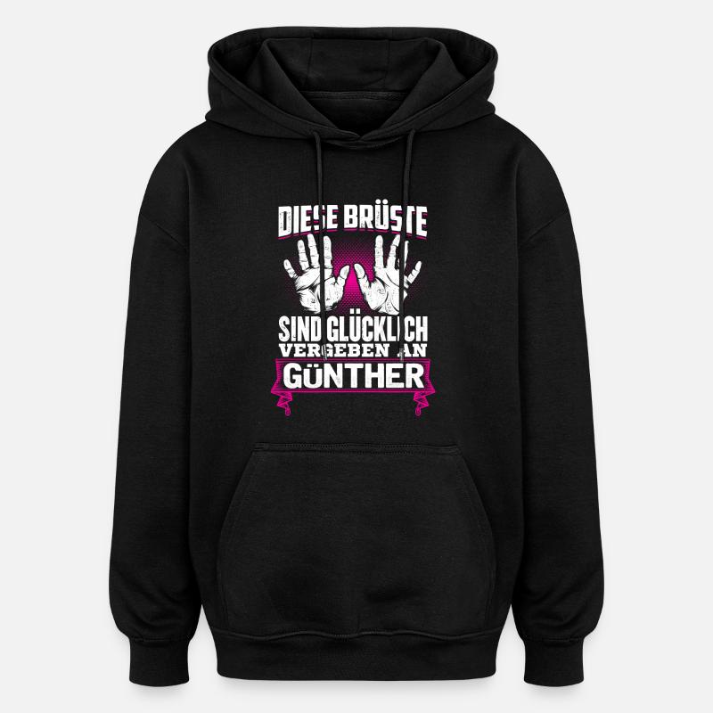 GÜNTHER - Brüste - Oversized Unisex Hoodie - Schwarz