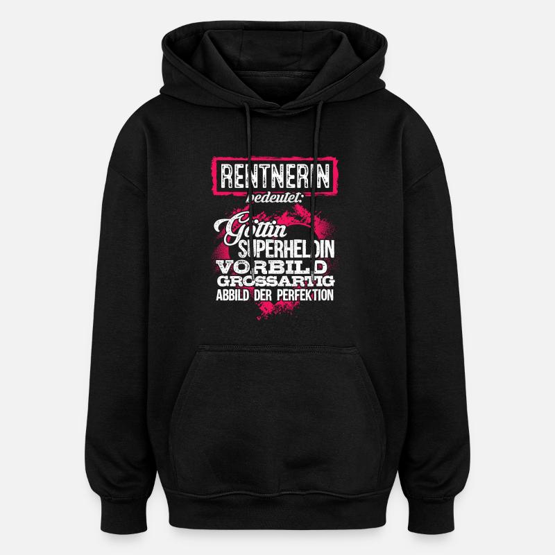 RENTNERIN - duden - Oversized Unisex Hoodie - Schwarz