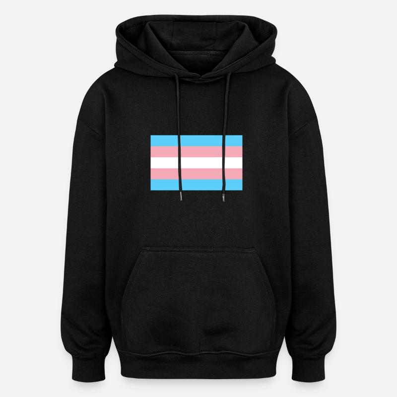 Drapeau trans - Sweat à capuche oversize unisexe - noir