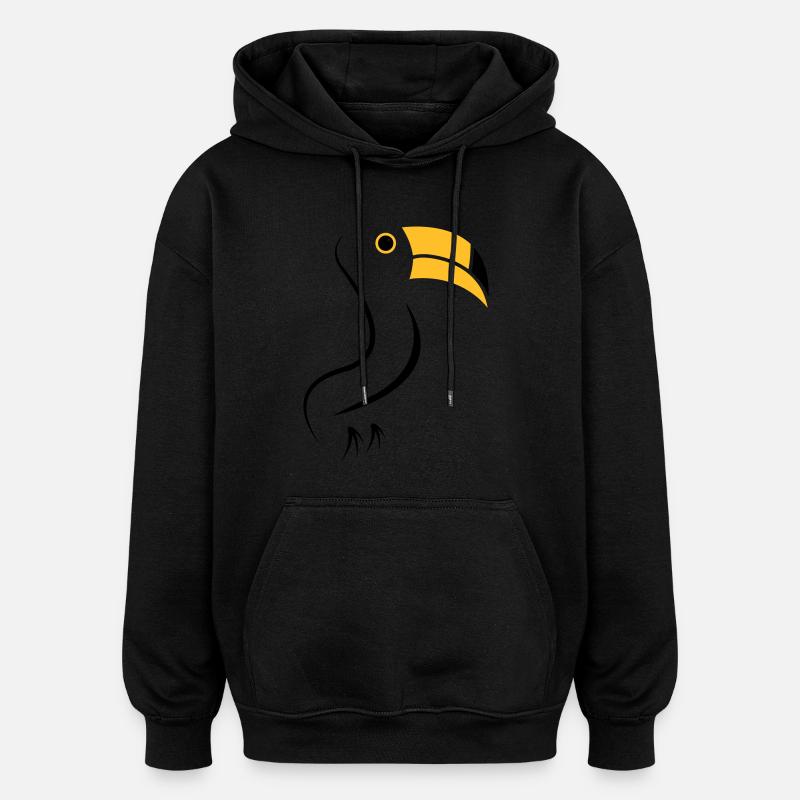 toucan silhouette - Sweat à capuche oversize unisexe - noir