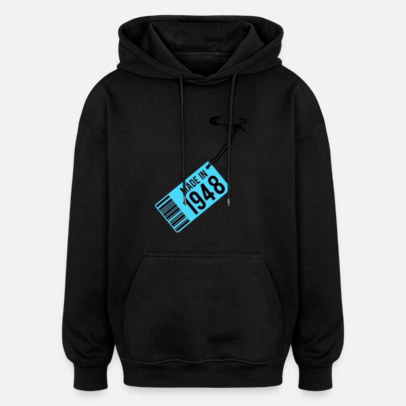 Anniversaire T-shirt 1948 - Sweat à capuche oversize unisexe - noir