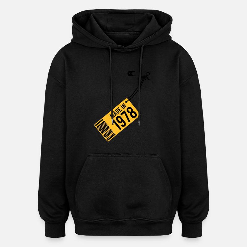 T-shirt anniversaire 1978 - Sweat à capuche oversize unisexe - noir