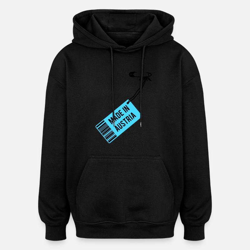 Fait dans le T-shirt Autriche - Sweat à capuche oversize unisexe - noir