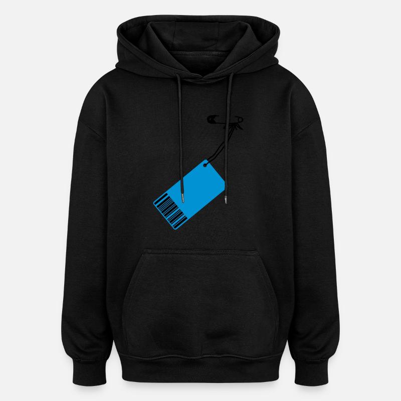 Preis-Schild - Oversized Unisex Hoodie - Schwarz