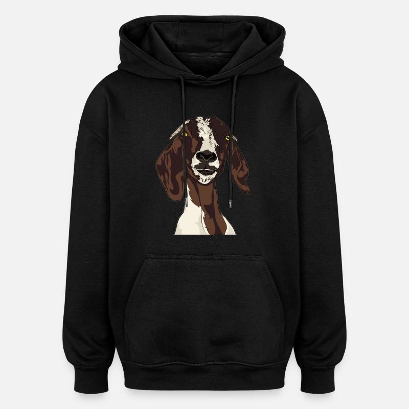 chèvre - Sweat à capuche oversize unisexe - noir