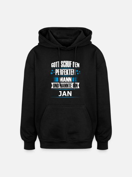 JAN - Oversized Unisex Hoodie - Schwarz
