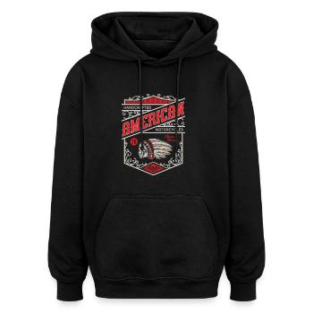 American motorcycles - Oversized Unisex Hoodie - Schwarz - Vorne - Noah (186cm)