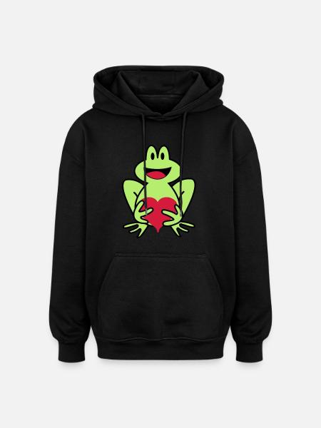 frog - Oversized Unisex Hoodie - black