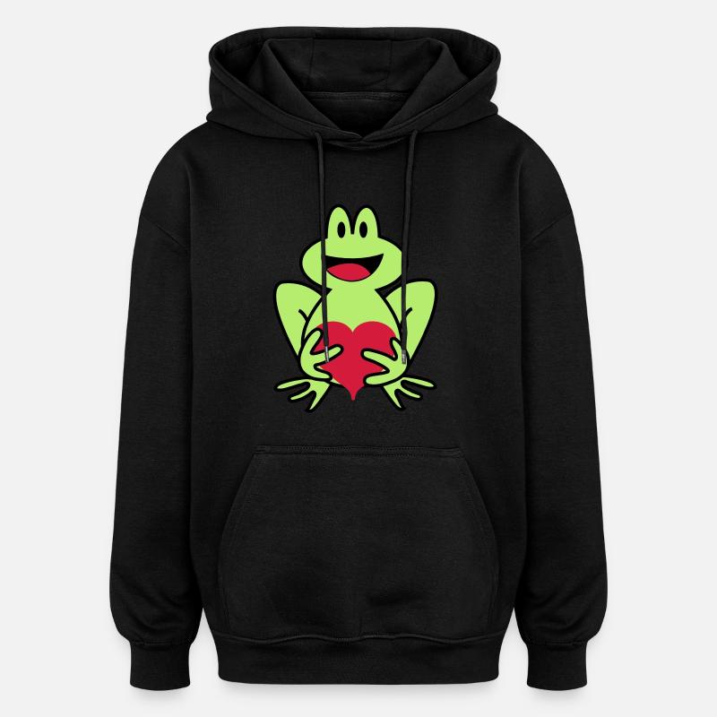frog - Sweat à capuche oversize unisexe - noir