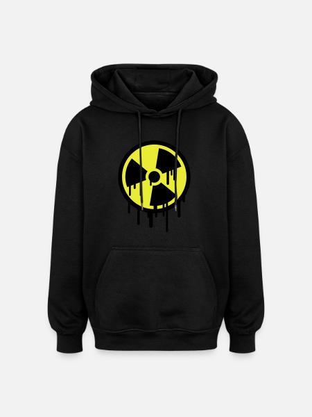 Atom Symbol Graffiti - Oversized Unisex Hoodie - black