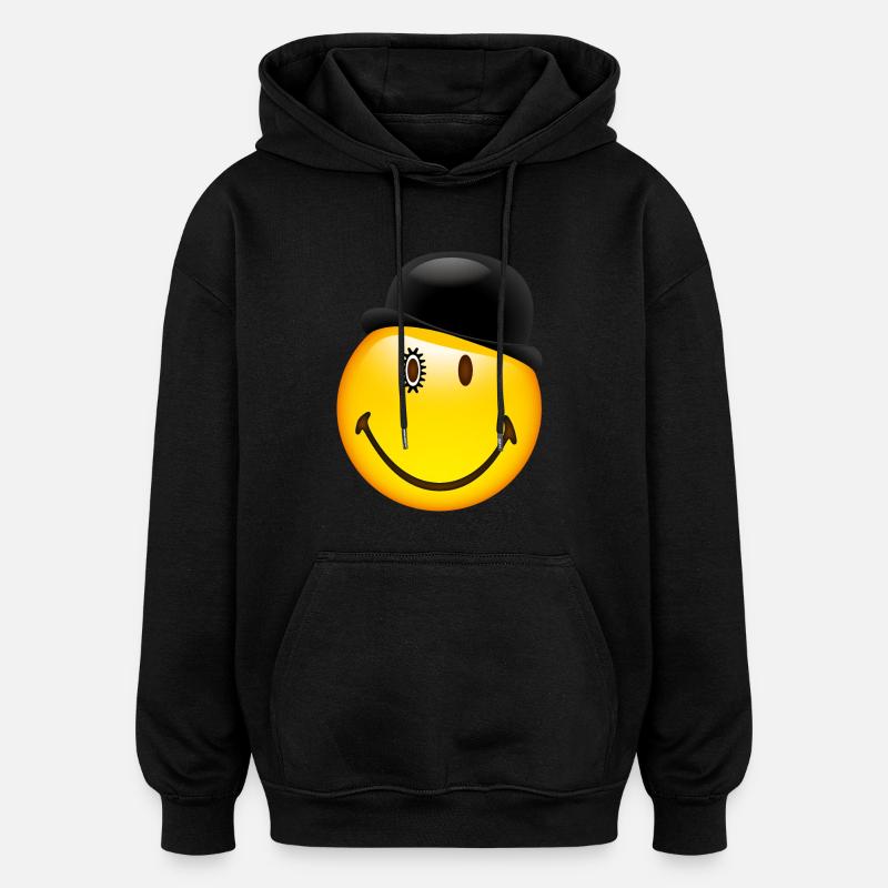 Smiley Glossy Bowler Hat - Sweat à capuche oversize unisexe - noir
