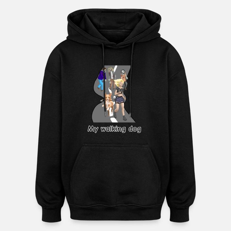 Zombie RunEdition : chien promenant - Sweat à capuche oversize unisexe - noir