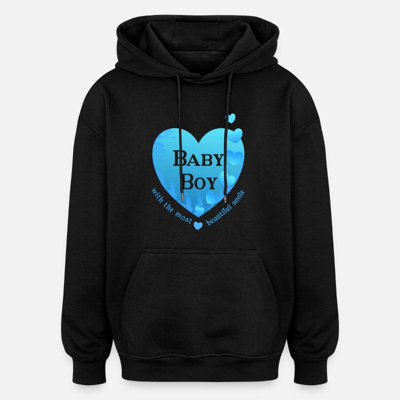 Junge Geburt - Oversized Unisex Hoodie - Schwarz