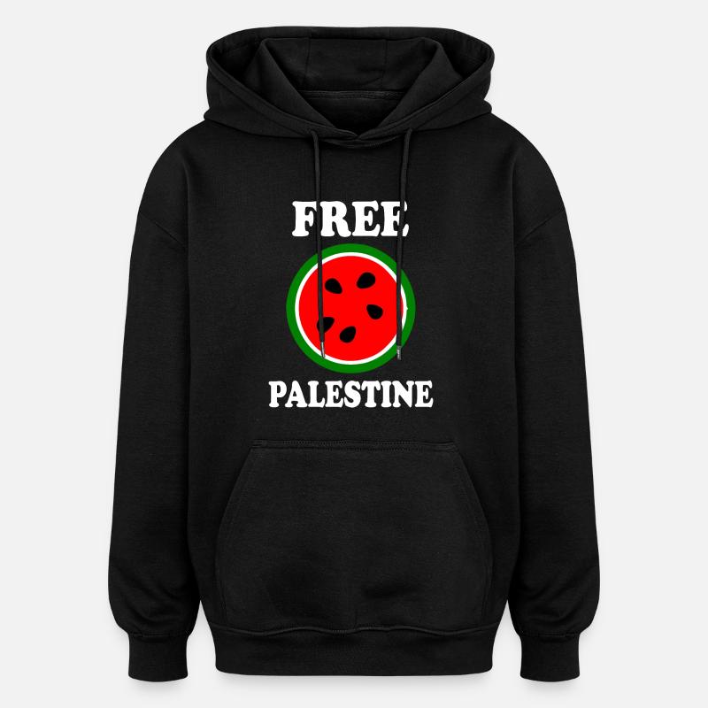 Melon pastèque de Palestine gratuit - Sweat à capuche oversize unisexe - noir