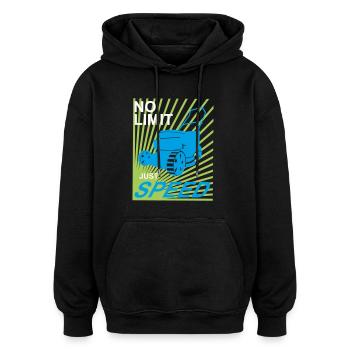 Rasenmäher No Limit speed greenkeeper Garten Platz - Oversized Unisex Hoodie - Schwarz - Vorne - Noah (186cm)