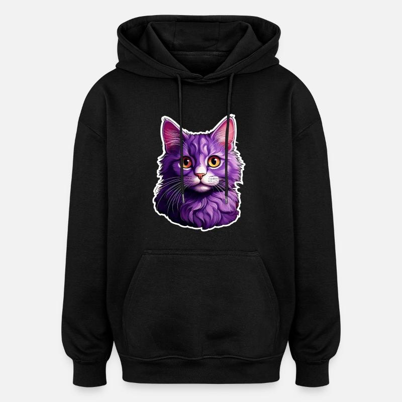 Cat modern design - Oversized Unisex Hoodie - black
