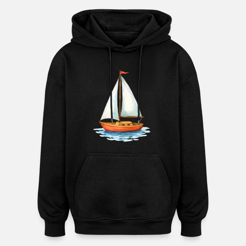 segelboot boot - Oversized Unisex Hoodie - Schwarz