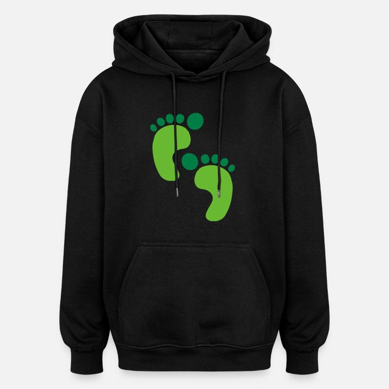 footprints2 - Oversized Unisex Hoodie - Schwarz