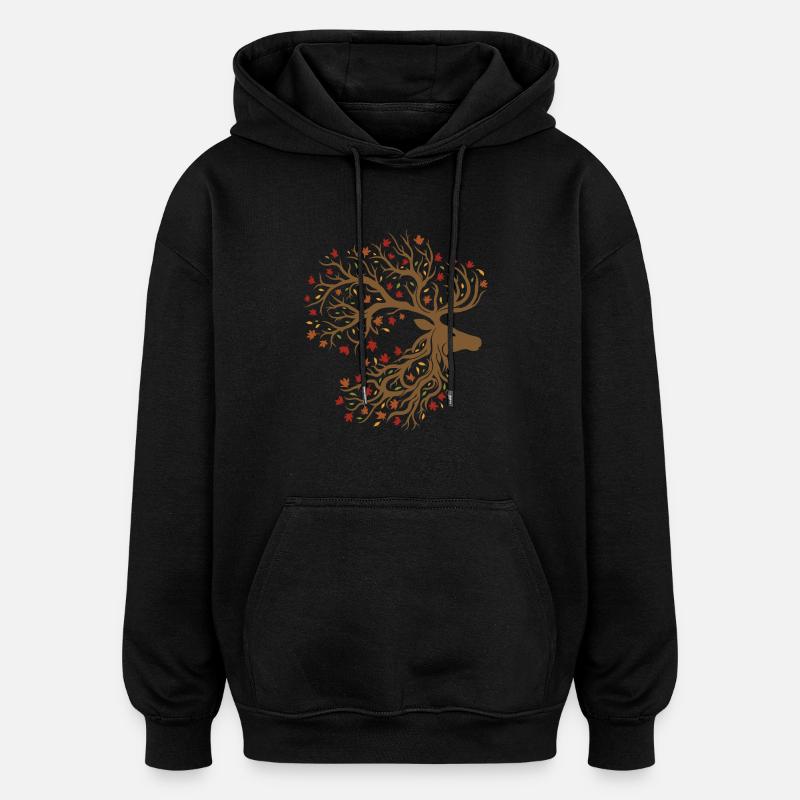 Herbst in Stille - Oversized Unisex Hoodie - Schwarz