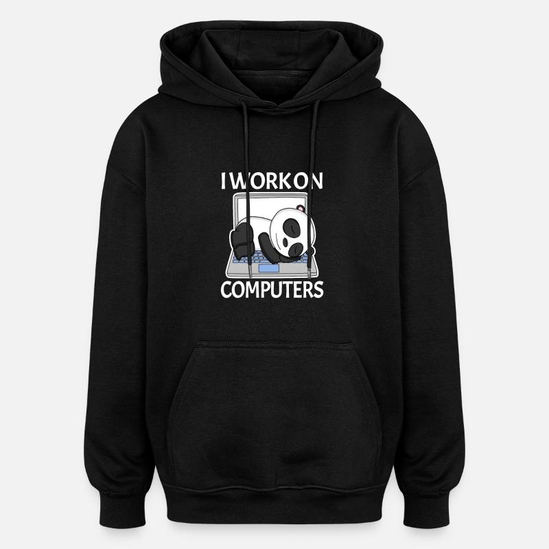 Computer Nerd Programmierer Herren Geschenk - Oversized Unisex Hoodie - Schwarz