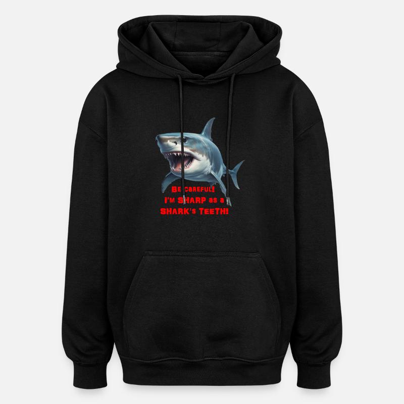 Tranchant comme un requin - Sweat à capuche oversize unisexe - noir