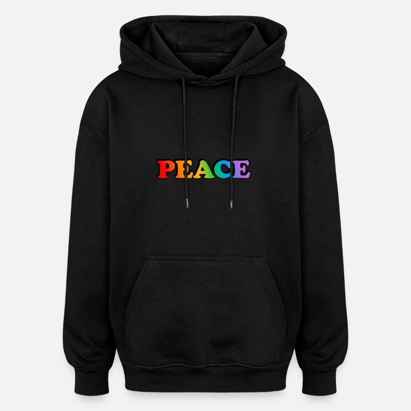 Friedens-Regenbogen - Oversized Unisex Hoodie - Schwarz