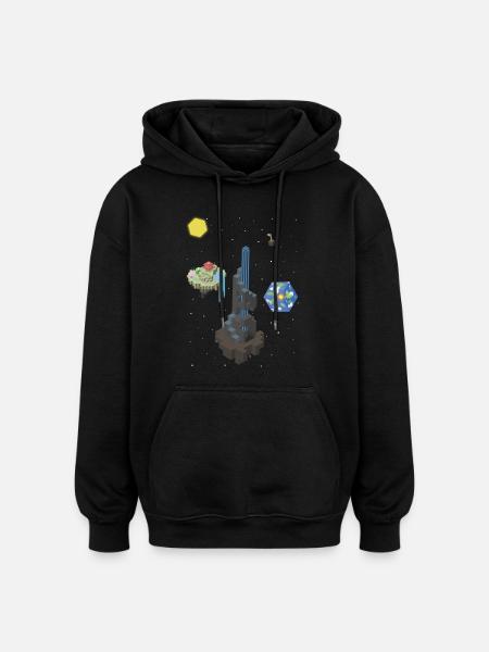Cuboid cosmos - Oversized Unisex Hoodie - black