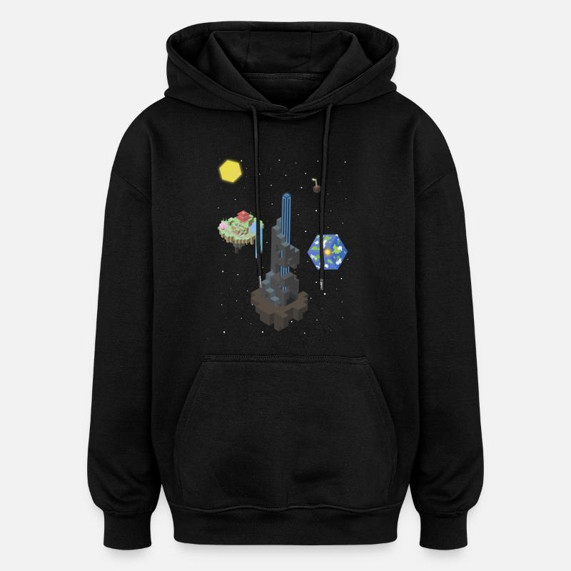 l'espace cubique - Sweat à capuche oversize unisexe - noir