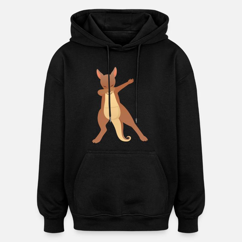 Kangaroo Dab Dance - Sweat à capuche oversize unisexe - noir