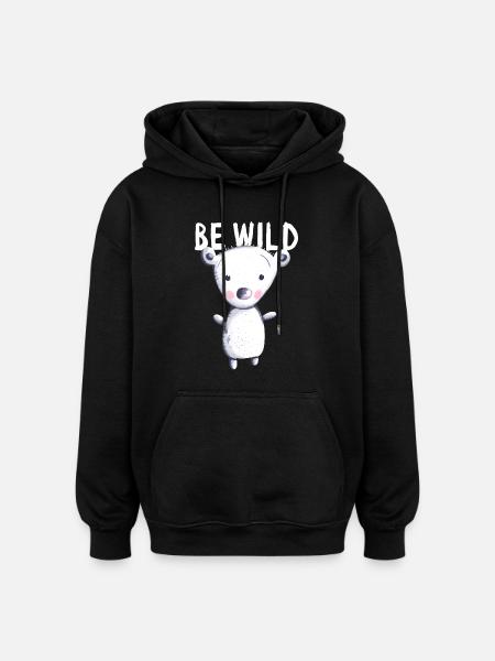 Be Wild isbjørn - Bear - Bear - Teddy - Baby - Oversize unisex hoodie - sort