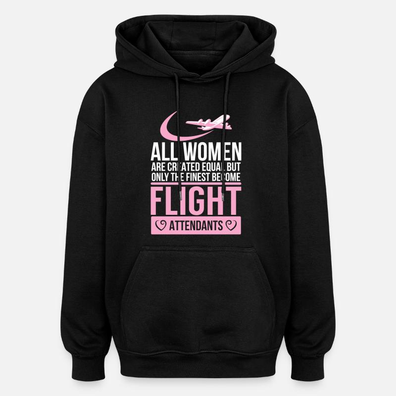 Flight attendant - Flugbegleiterin - Stewardess - - Oversized Unisex Hoodie - Schwarz