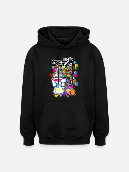 Graffiti cartoon style - Oversized Unisex Hoodie - black