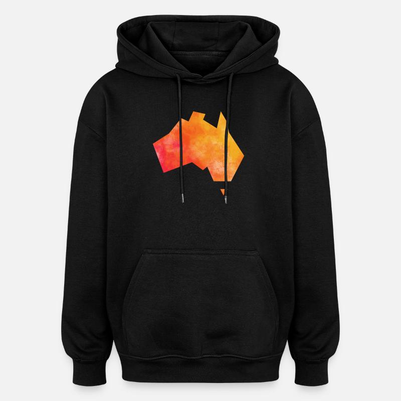 Map Australia - Oversized Unisex Hoodie - black