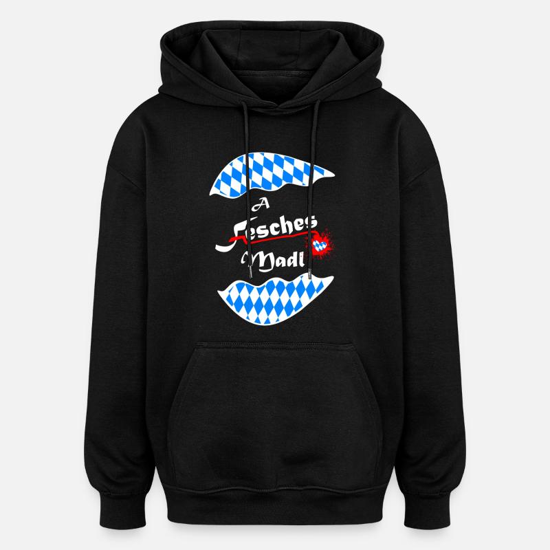 Herz Bavarian Design - Oversized Unisex Hoodie - Schwarz