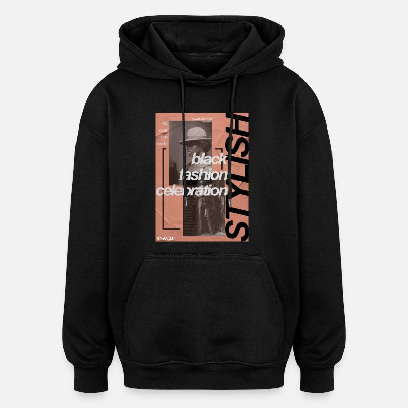 Célébration de la mode noire - Sweat à capuche oversize unisexe - noir